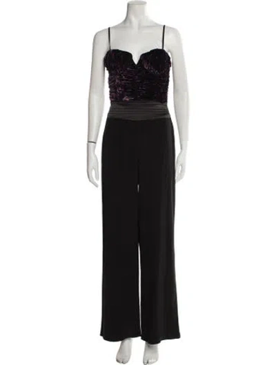 Pre-owned Ramy Brook Square Neckline Jumpsuit In Black