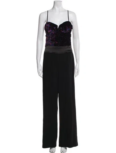 Pre-owned Ramy Brook Square Neckline Jumpsuit In Black