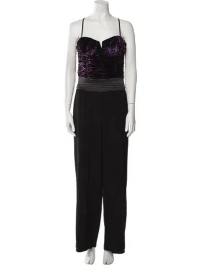 Pre-owned Ramy Brook Square Neckline Jumpsuit In Black