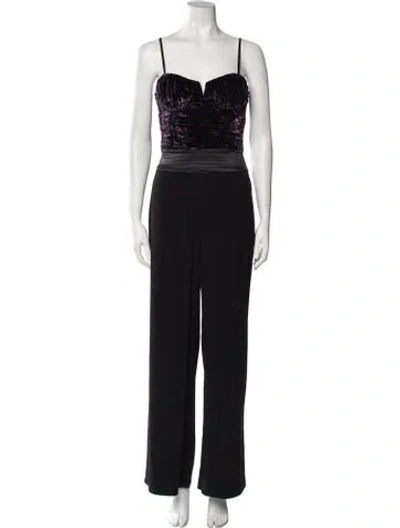 Pre-owned Ramy Brook Square Neckline Jumpsuit In Black