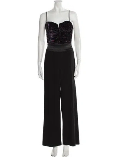 Pre-owned Ramy Brook Square Neckline Jumpsuit In Black
