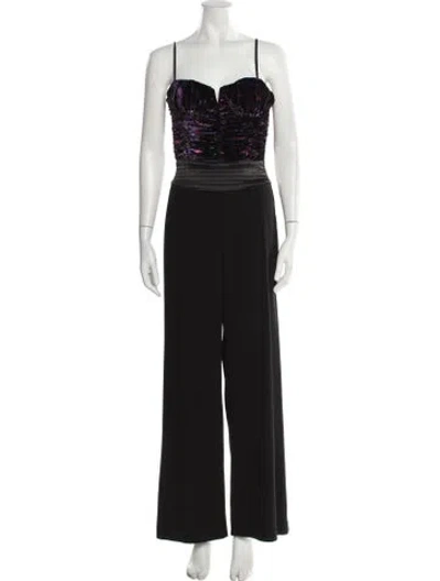 Pre-owned Ramy Brook Square Neckline Jumpsuit In Black