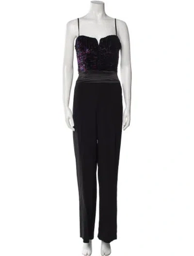 Pre-owned Ramy Brook Square Neckline Jumpsuit In Black
