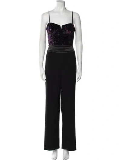 Pre-owned Ramy Brook Square Neckline Jumpsuit In Black