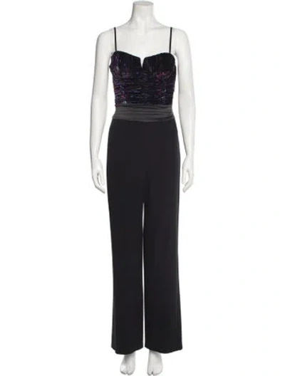 Pre-owned Ramy Brook Square Neckline Jumpsuit In Black