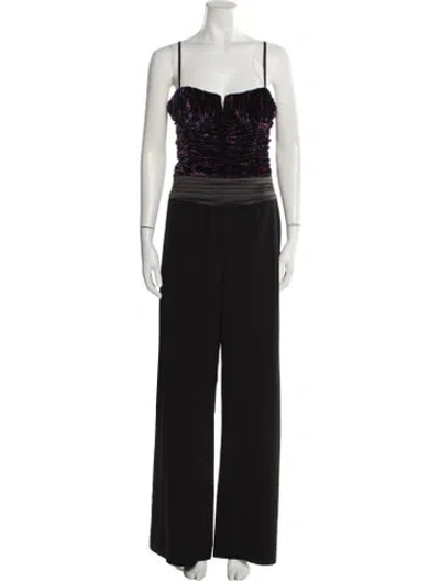 Pre-owned Ramy Brook Square Neckline Jumpsuit In Black