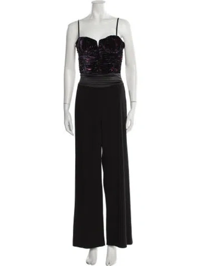 Pre-owned Ramy Brook Square Neckline Jumpsuit In Black