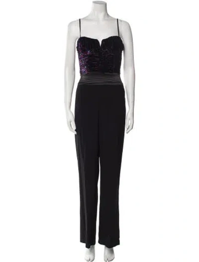 Pre-owned Ramy Brook Square Neckline Jumpsuit In Black