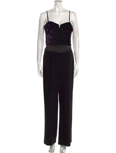 Pre-owned Ramy Brook Square Neckline Jumpsuit In Black