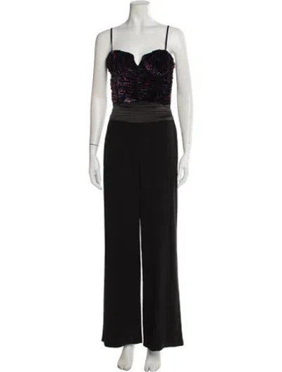 Pre-owned Ramy Brook Square Neckline Jumpsuit In Black