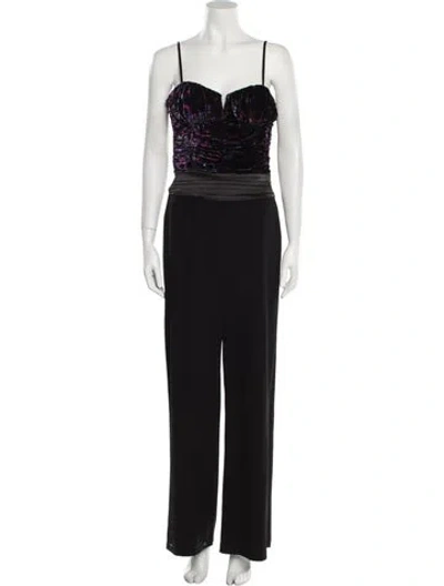 Pre-owned Ramy Brook Square Neckline Jumpsuit In Black