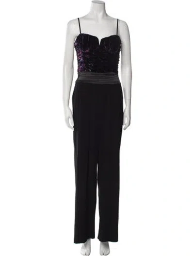 Pre-owned Ramy Brook Square Neckline Jumpsuit In Black