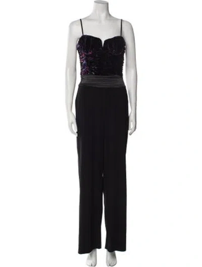 Pre-owned Ramy Brook Square Neckline Jumpsuit In Black