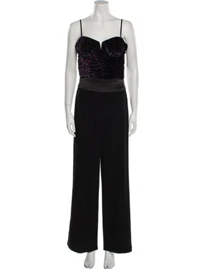 Pre-owned Ramy Brook Square Neckline Jumpsuit In Black
