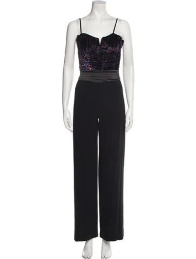 Pre-owned Ramy Brook Square Neckline Jumpsuit In Black