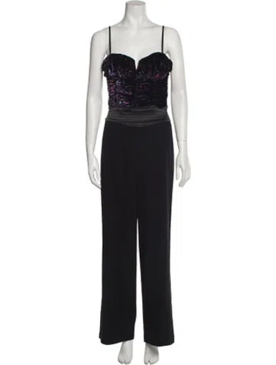 Pre-owned Ramy Brook Square Neckline Jumpsuit In Black