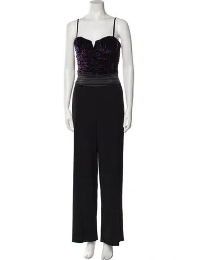 Pre-owned Ramy Brook Square Neckline Jumpsuit In Black