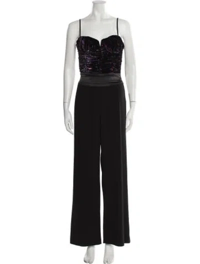 Pre-owned Ramy Brook Square Neckline Jumpsuit In Black