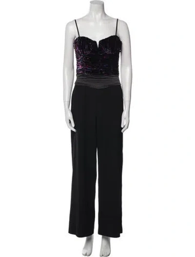 Pre-owned Ramy Brook Square Neckline Jumpsuit In Black