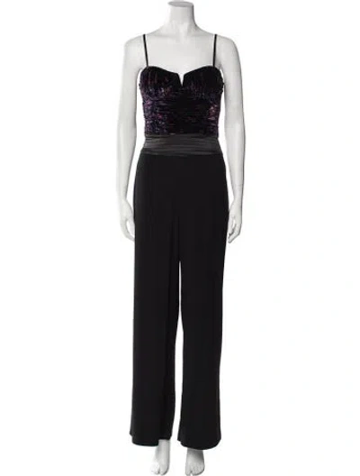Pre-owned Ramy Brook Square Neckline Jumpsuit In Black