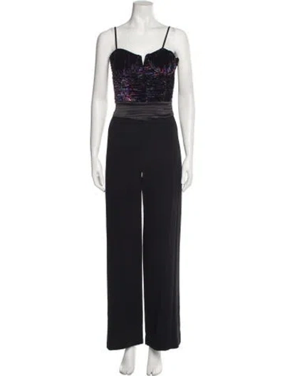 Pre-owned Ramy Brook Square Neckline Jumpsuit In Black