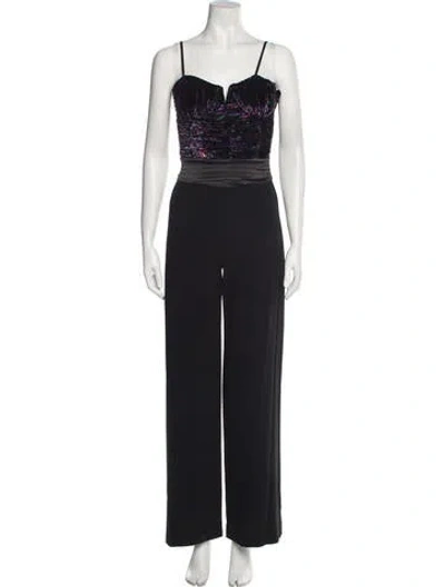 Pre-owned Ramy Brook Square Neckline Jumpsuit In Black