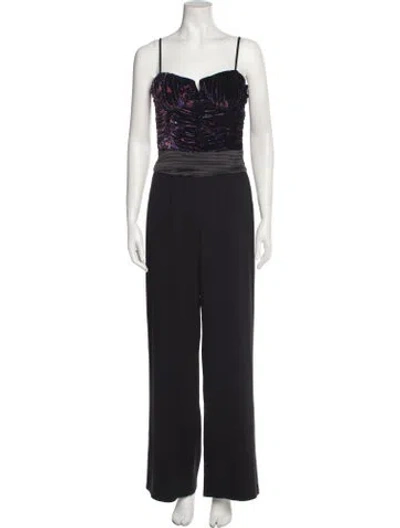 Pre-owned Ramy Brook Square Neckline Jumpsuit In Black