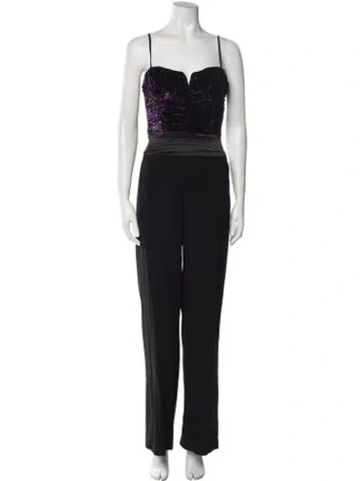 Pre-owned Ramy Brook Square Neckline Jumpsuit In Black