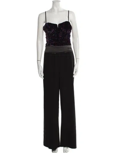 Pre-owned Ramy Brook Square Neckline Jumpsuit In Black