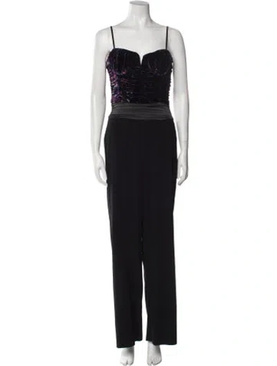 Pre-owned Ramy Brook Square Neckline Jumpsuit In Black