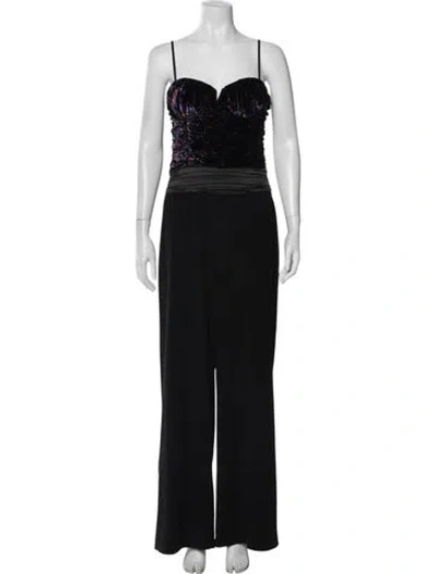 Pre-owned Ramy Brook Square Neckline Jumpsuit In Black