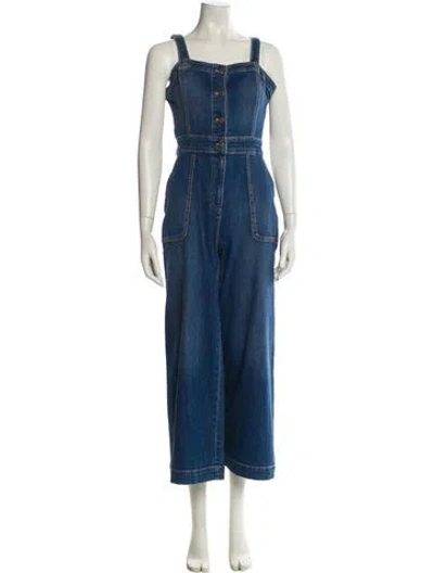 Pre-owned Ramy Brook Square Neckline Jumpsuit In Blue