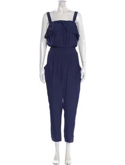 Pre-owned Ramy Brook Square Neckline Jumpsuit In Blue