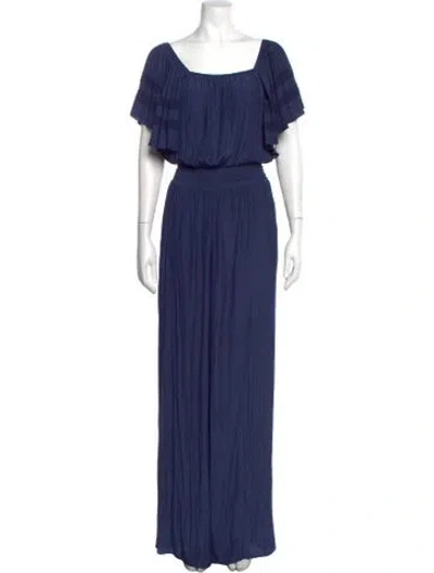 Pre-owned Ramy Brook Square Neckline Jumpsuit In Blue