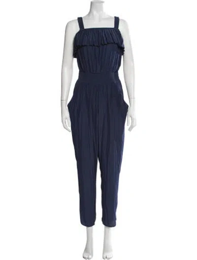 Pre-owned Ramy Brook Square Neckline Jumpsuit In Blue