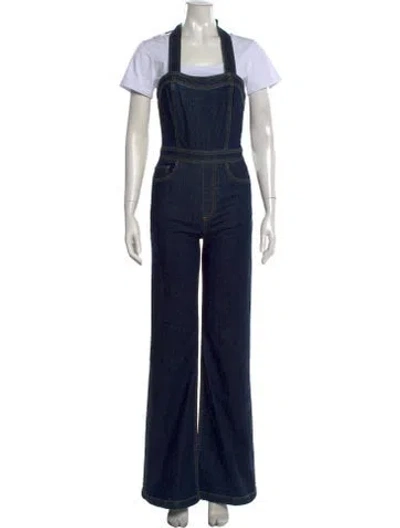Pre-owned Ramy Brook Square Neckline Jumpsuit In Blue