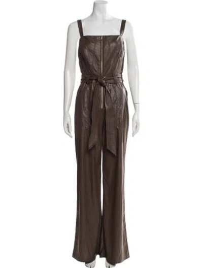 Pre-owned Ramy Brook Square Neckline Jumpsuit In Brown