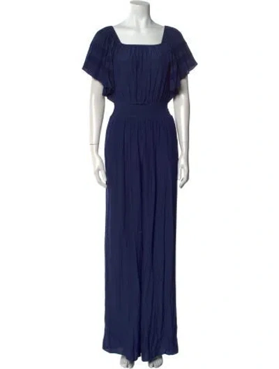 Pre-owned Ramy Brook Square Neckline Jumpsuit W/ Tags In Blue