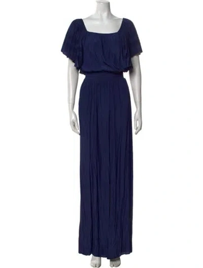 Pre-owned Ramy Brook Square Neckline Jumpsuit W/ Tags In Blue