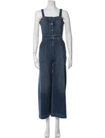 Pre-owned Ramy Brook Square Neckline Jumpsuit W/ Tags In Blue