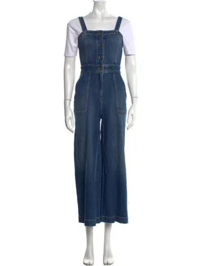 Pre-owned Ramy Brook Square Neckline Jumpsuit W/ Tags In Blue
