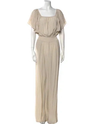 Pre-owned Ramy Brook Square Neckline Jumpsuit W/ Tags In Neutral
