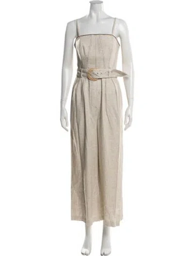 Pre-owned Ramy Brook Square Neckline Jumpsuit W/ Tags In Neutrals