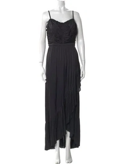 Pre-owned Ramy Brook Square Neckline Long Dress In Black