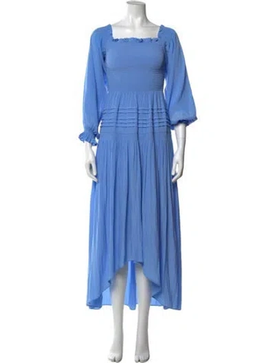 Pre-owned Ramy Brook Square Neckline Long Dress In Blue