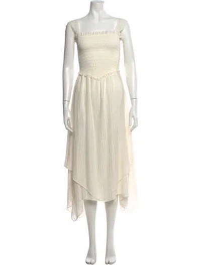 Pre-owned Ramy Brook Square Neckline Long Dress In Neutral