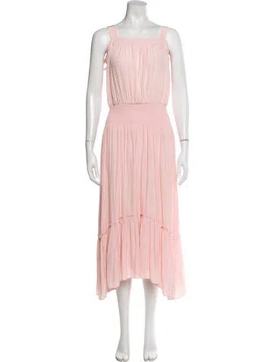 Pre-owned Ramy Brook Square Neckline Long Dress In Pink