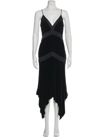 Pre-owned Ramy Brook Square Neckline Long Dress W/ Tags In Black