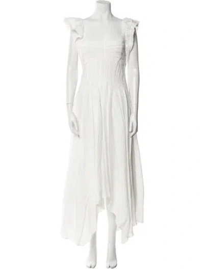 Pre-owned Ramy Brook Square Neckline Long Dress W/ Tags In White
