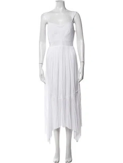 Pre-owned Ramy Brook Square Neckline Long Dress In White